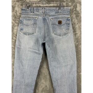 Carhartt Denim Blue Light Wash Relaxed Jeans Mens Size 34x28 Utility Casual